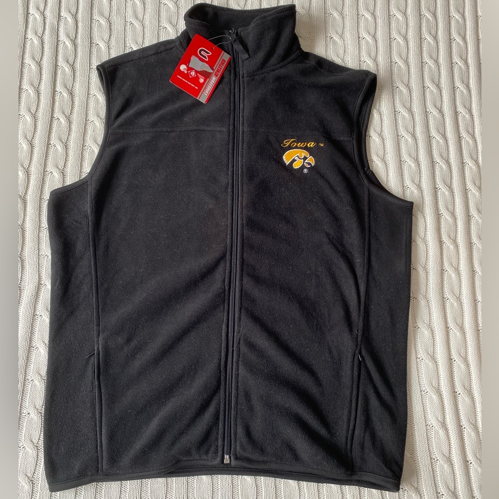 Women's Iowa Hawkeyes Lg Fleece Vest (Black) Colosseum Athletics NWT